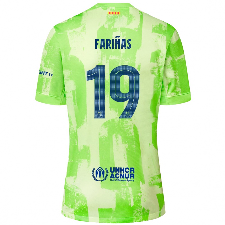 Kids Football Brian Fariñas #19 Lime Third Jersey 2024/25 T-Shirt Canada