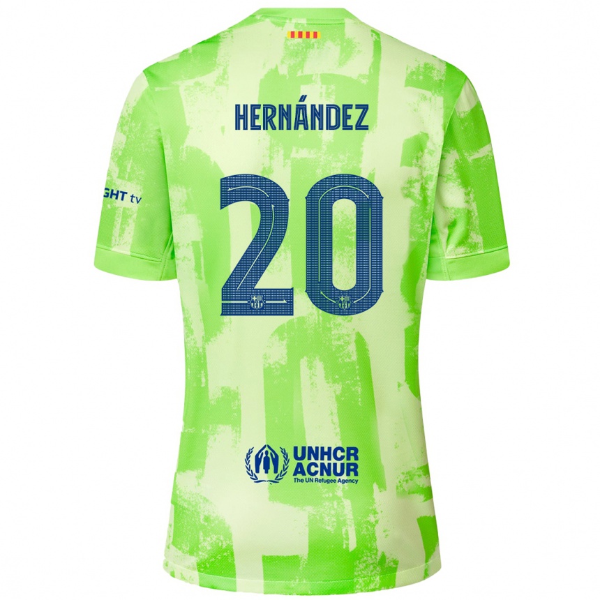 Enfant Football Maillot Unai Hernández #20 Citron Vert Troisieme 2024/25 Canada