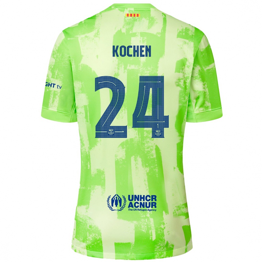 Kids Football Diego Kochen #24 Lime Third Jersey 2024/25 T-Shirt Canada