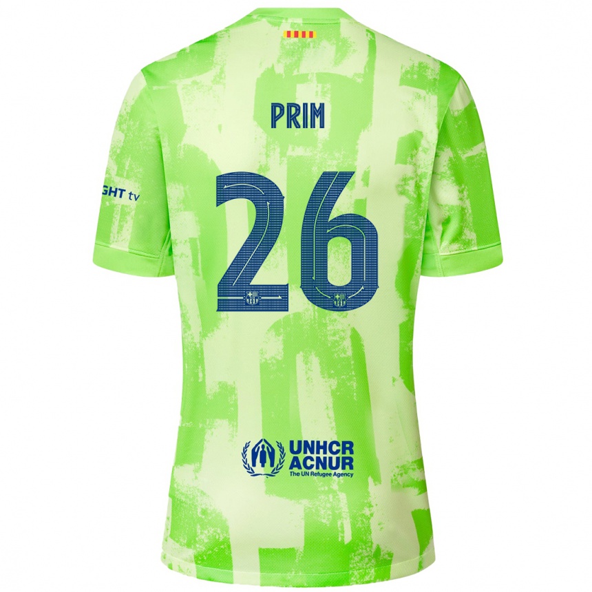 Kids Football Pau Prim #26 Lime Third Jersey 2024/25 T-Shirt Canada