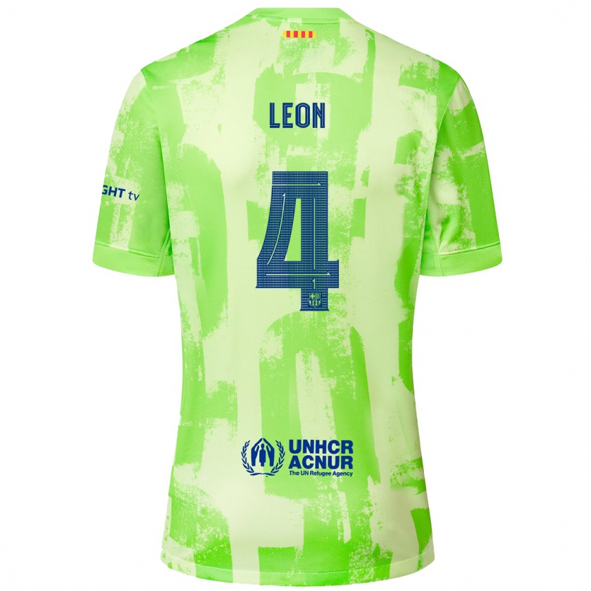 Kids Football Maria Pilar Leon #4 Lime Third Jersey 2024/25 T-Shirt Canada