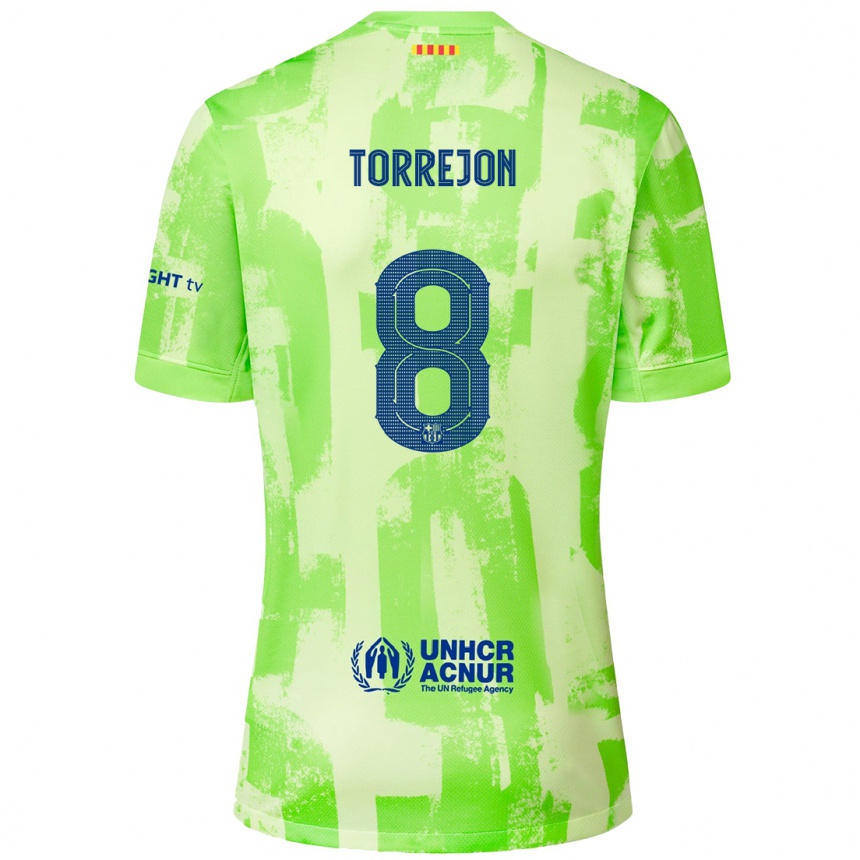 Kids Football Marta Torrejón #8 Lime Third Jersey 2024/25 T-Shirt Canada