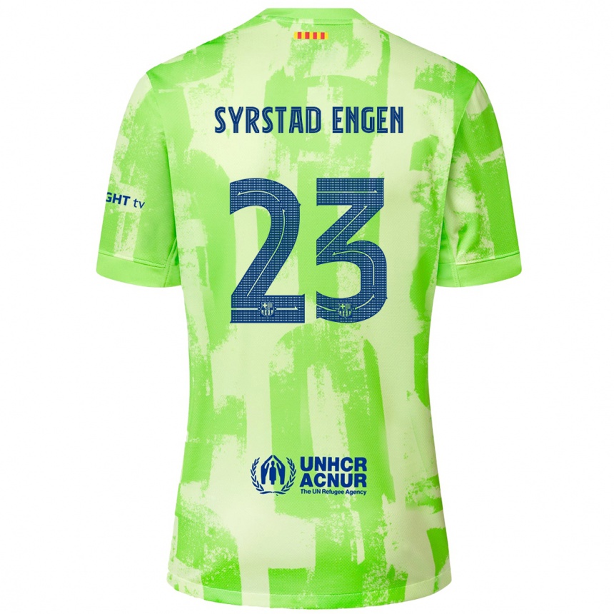 Kids Football Ingrid Syrstad Engen #23 Lime Third Jersey 2024/25 T-Shirt Canada