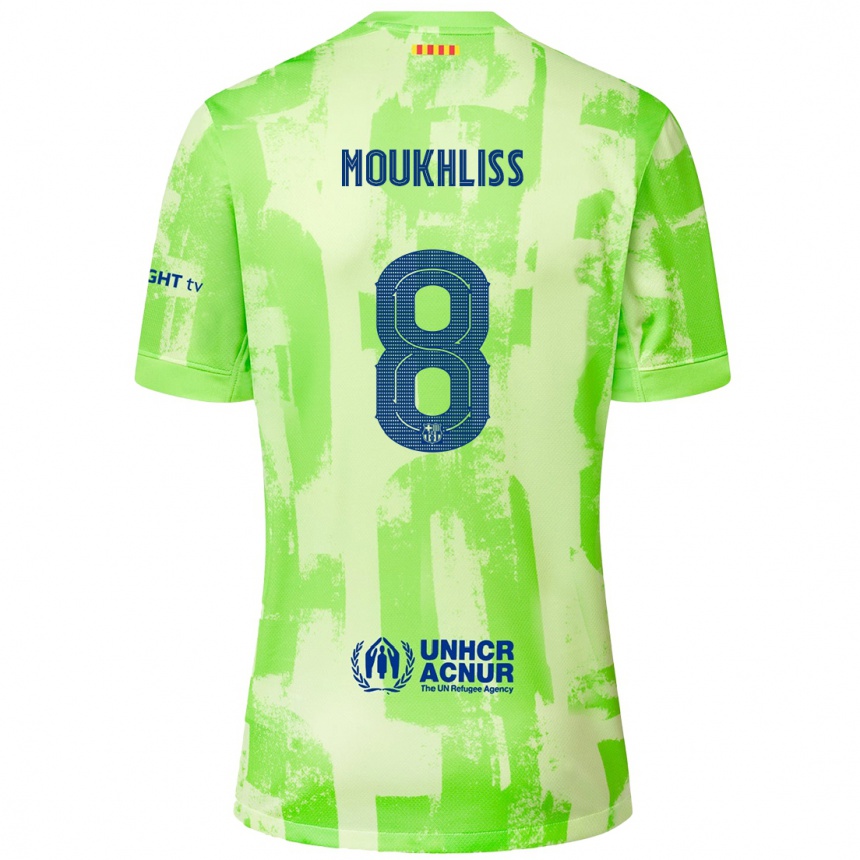 Kids Football Moha Moukhliss #8 Lime Third Jersey 2024/25 T-Shirt Canada