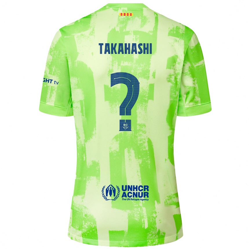 Kids Football Niko Takahashi #0 Lime Third Jersey 2024/25 T-Shirt Canada