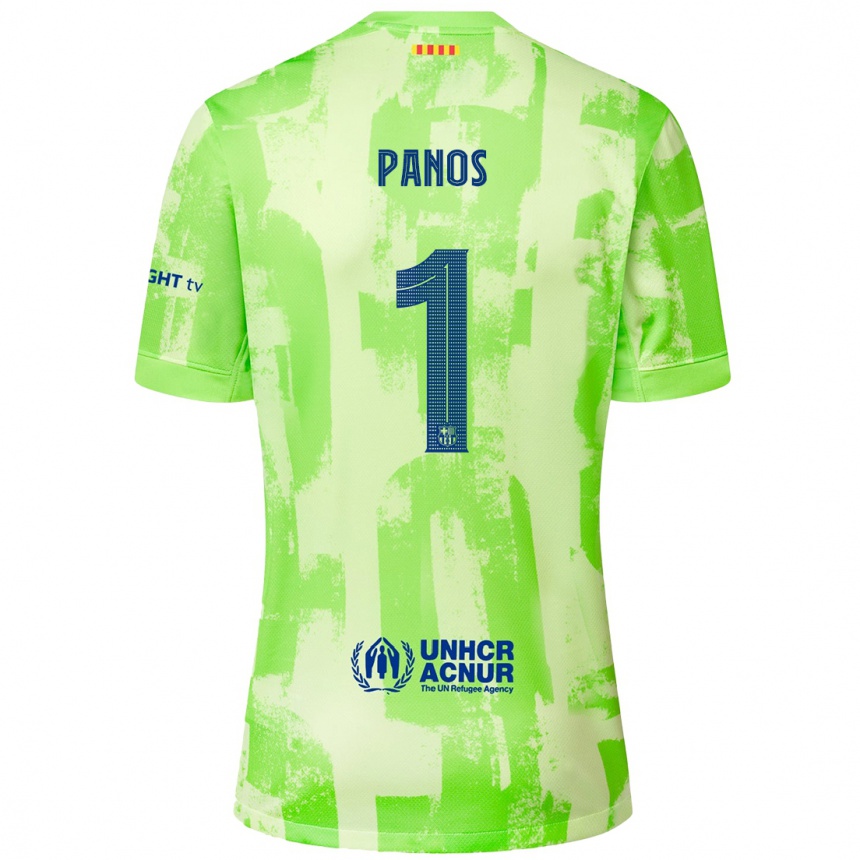 Kids Football Sandra Panos #1 Lime Third Jersey 2024/25 T-Shirt Canada