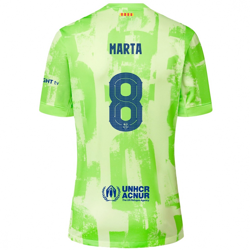 Kids Football Marta Torrejon #8 Lime Third Jersey 2024/25 T-Shirt Canada