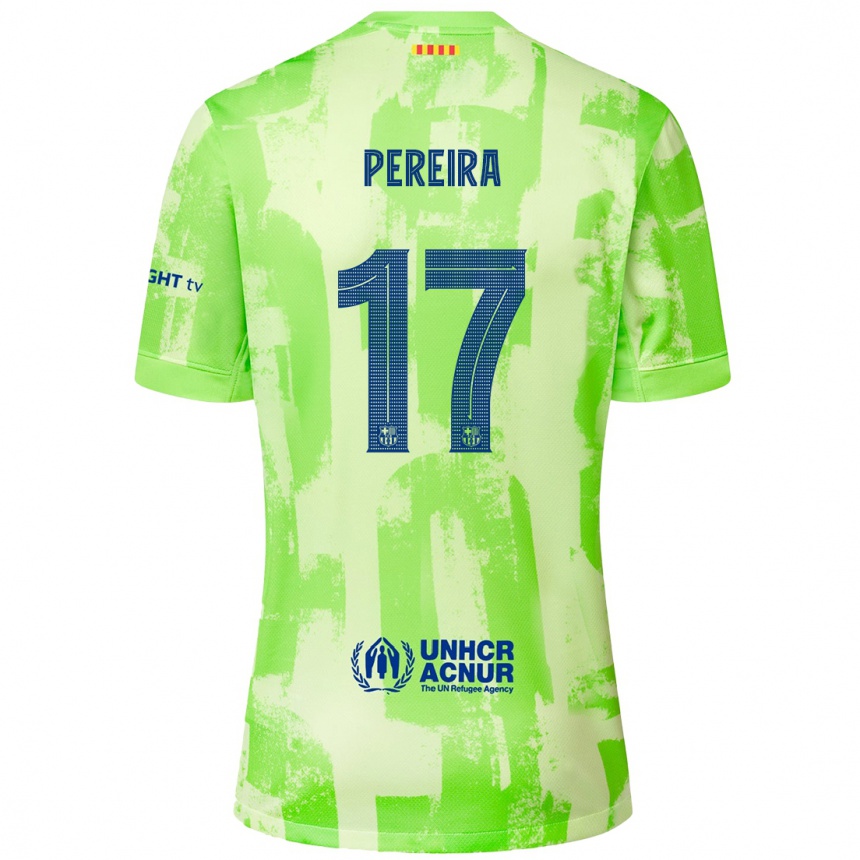 Kids Football Andrea Pereira #17 Lime Third Jersey 2024/25 T-Shirt Canada