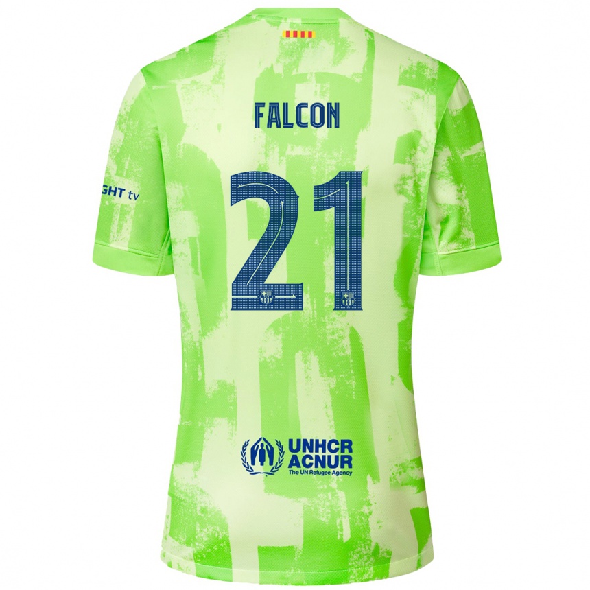 Kids Football Andrea Falcon #21 Lime Third Jersey 2024/25 T-Shirt Canada