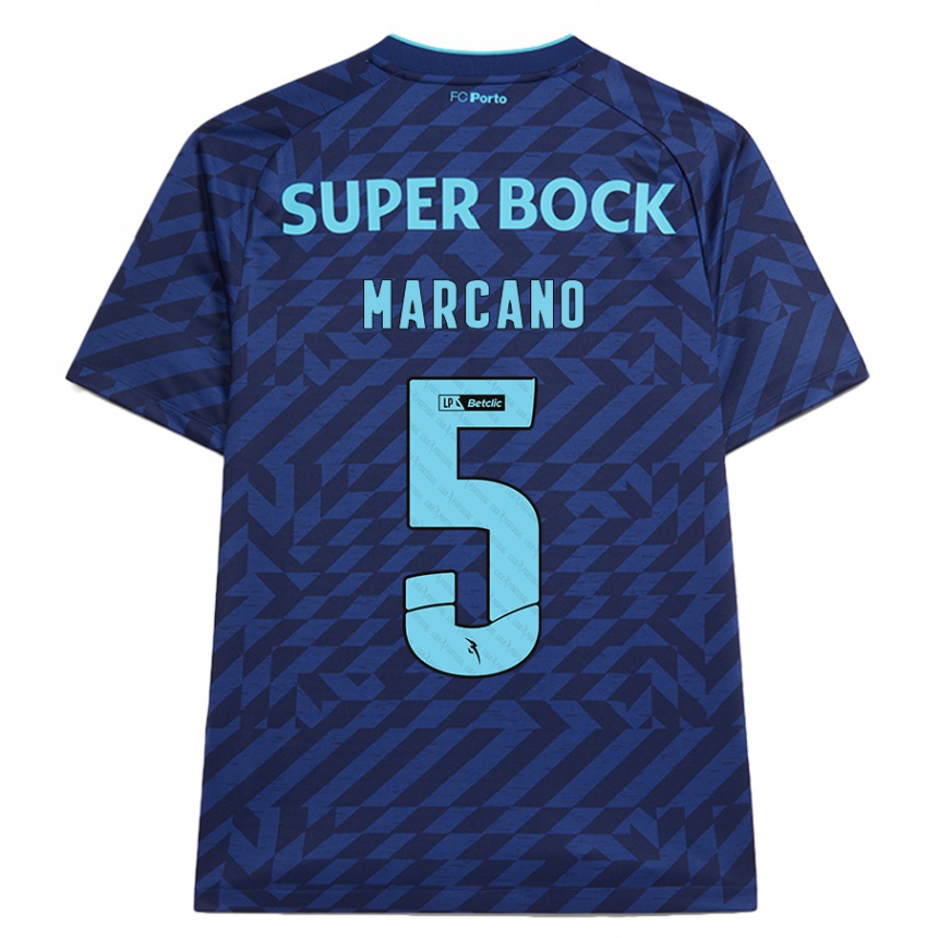 Kids Football Iván Marcano #5 Navy Blue Third Jersey 2024/25 T-Shirt Canada