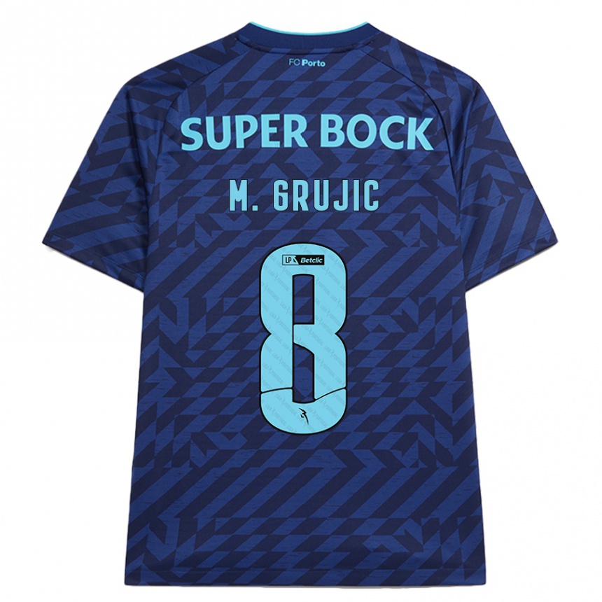 Kids Football Marko Grujic #8 Navy Blue Third Jersey 2024/25 T-Shirt Canada