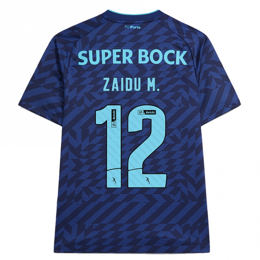 Kids Football Zaidu #12 Navy Blue Third Jersey 2024/25 T-Shirt Canada