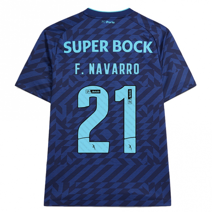 Kids Football Fran Navarro #21 Navy Blue Third Jersey 2024/25 T-Shirt Canada