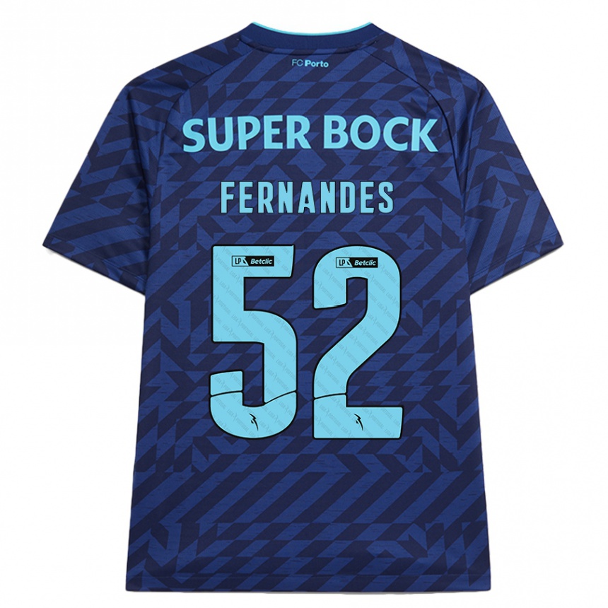 Kids Football Martim Fernandes #52 Navy Blue Third Jersey 2024/25 T-Shirt Canada