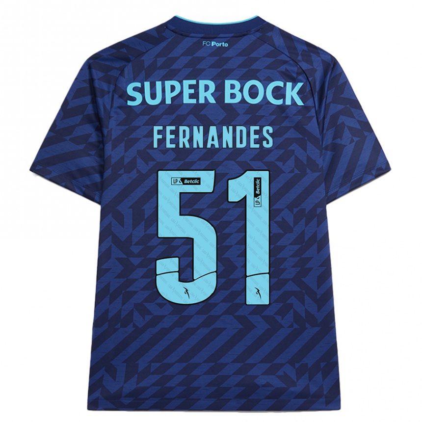 Kids Football Diogo Fernandes #51 Navy Blue Third Jersey 2024/25 T-Shirt Canada