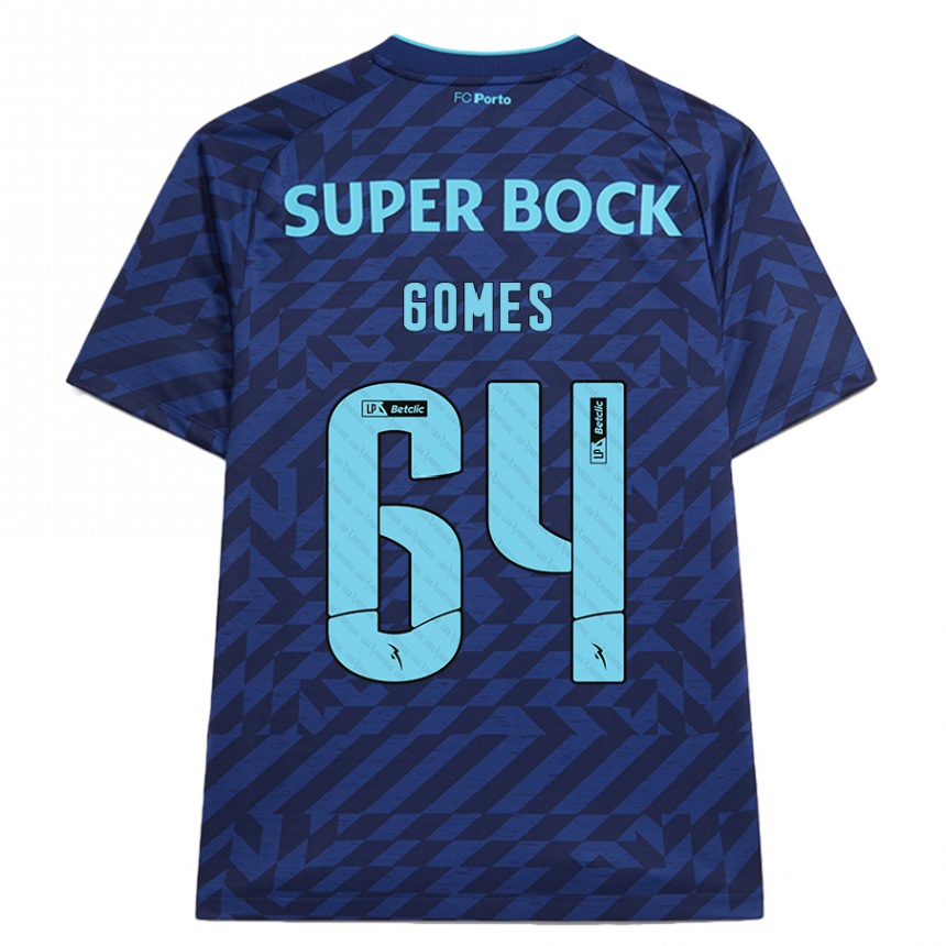 Kids Football Luís Gomes #64 Navy Blue Third Jersey 2024/25 T-Shirt Canada