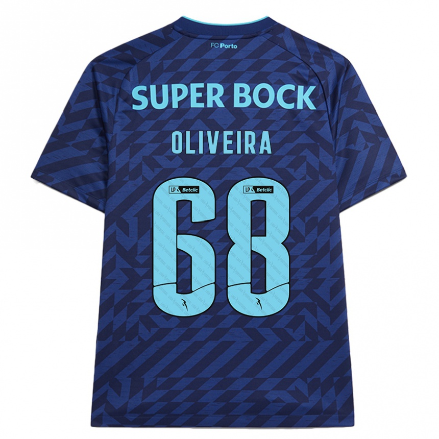 Kids Football André Oliveira #68 Navy Blue Third Jersey 2024/25 T-Shirt Canada