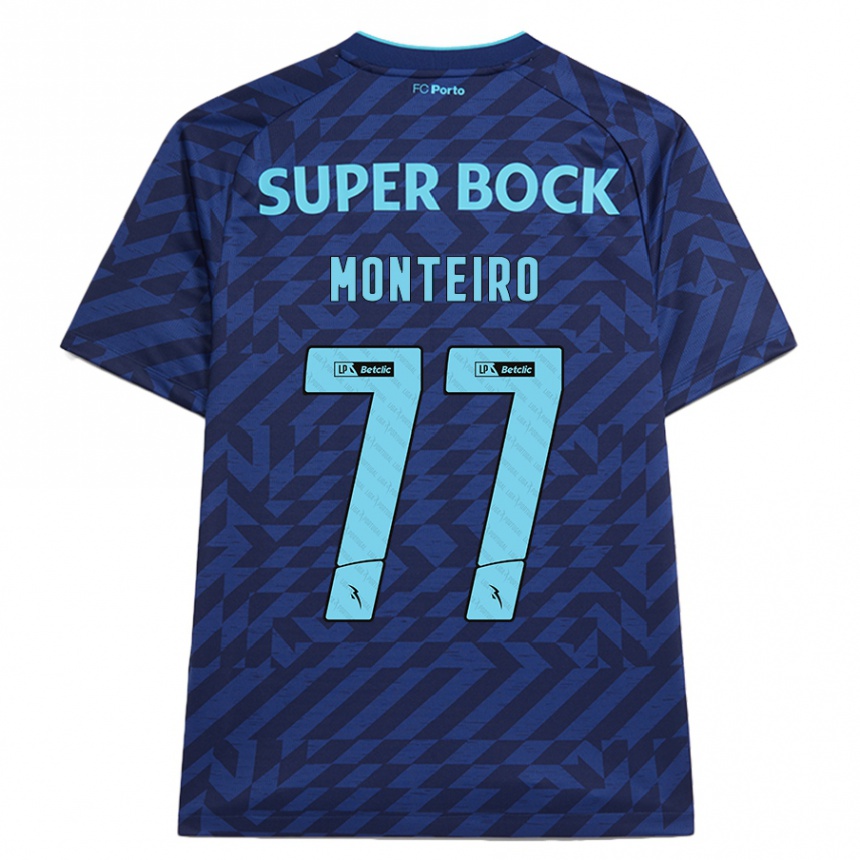 Kids Football Rui Monteiro #77 Navy Blue Third Jersey 2024/25 T-Shirt Canada