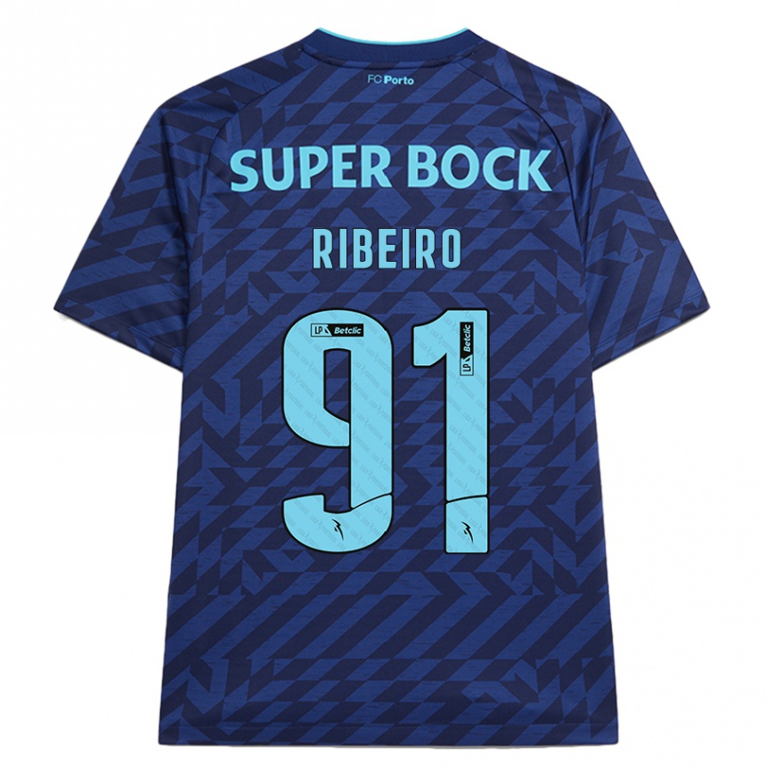 Kids Football Gonçalo Ribeiro #91 Navy Blue Third Jersey 2024/25 T-Shirt Canada