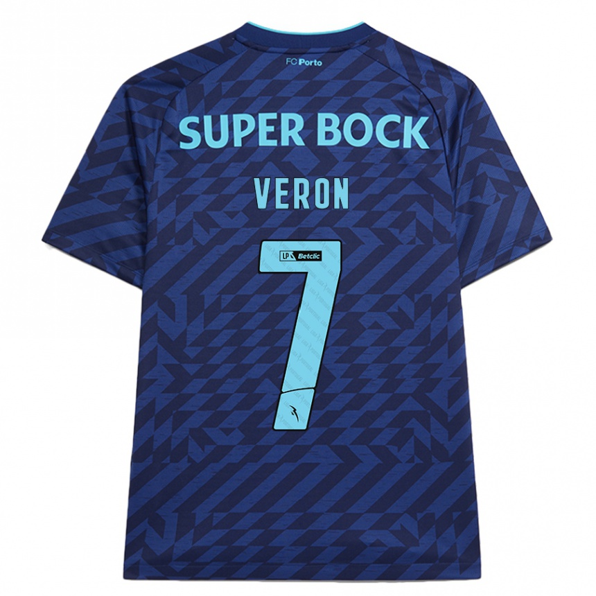 Kids Football Gabriel Veron #7 Navy Blue Third Jersey 2024/25 T-Shirt Canada