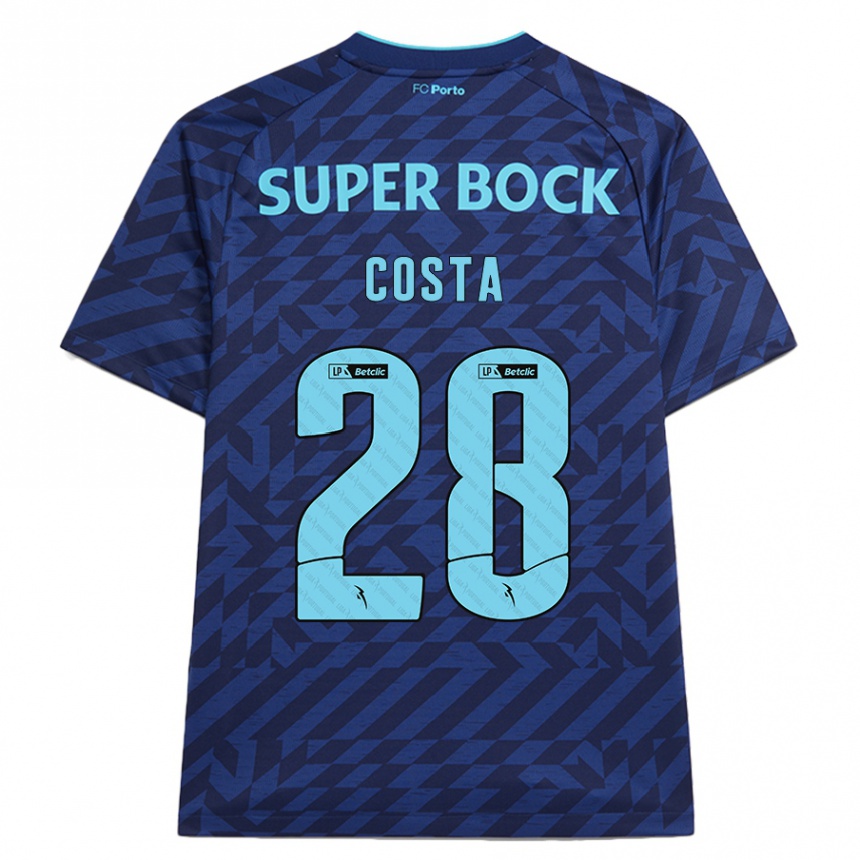 Kids Football Bruno Costa #28 Navy Blue Third Jersey 2024/25 T-Shirt Canada