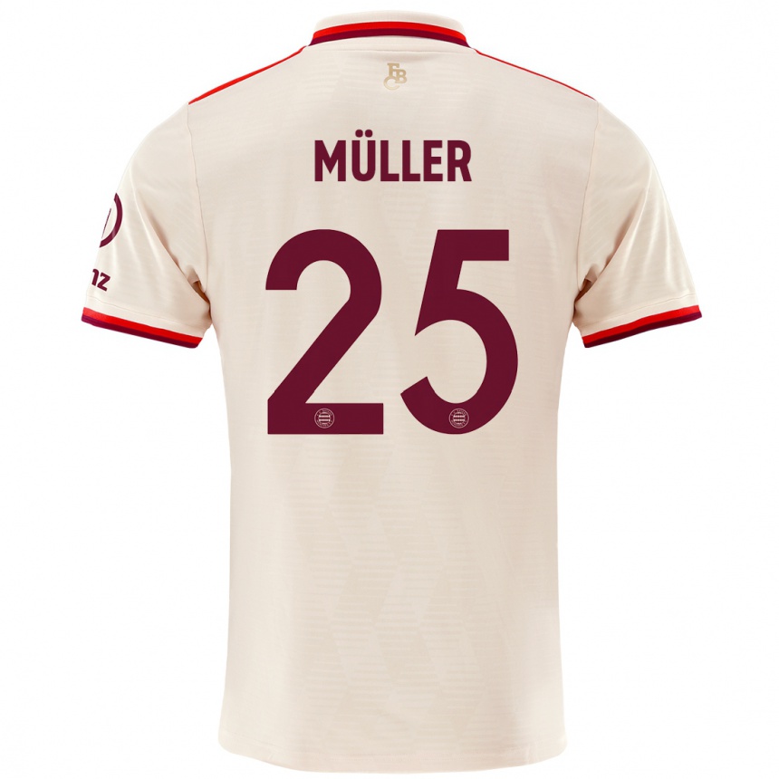 Kids Football Thomas Muller #25 Linen Third Jersey 2024/25 T-Shirt Canada