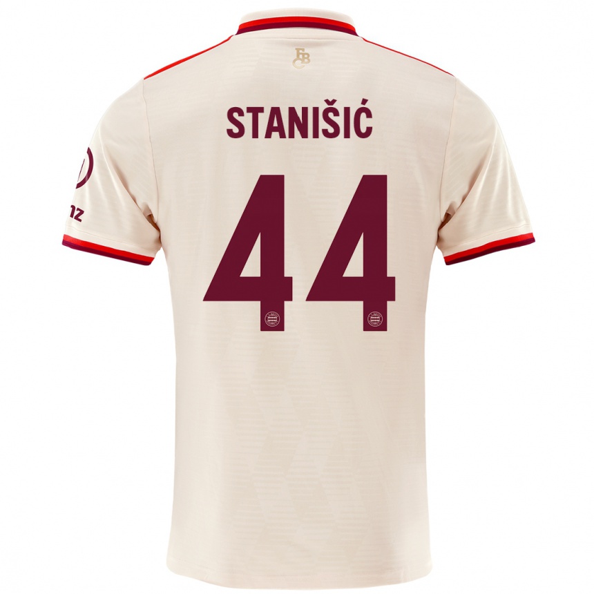 Kids Football Josip Stanisic #44 Linen Third Jersey 2024/25 T-Shirt Canada