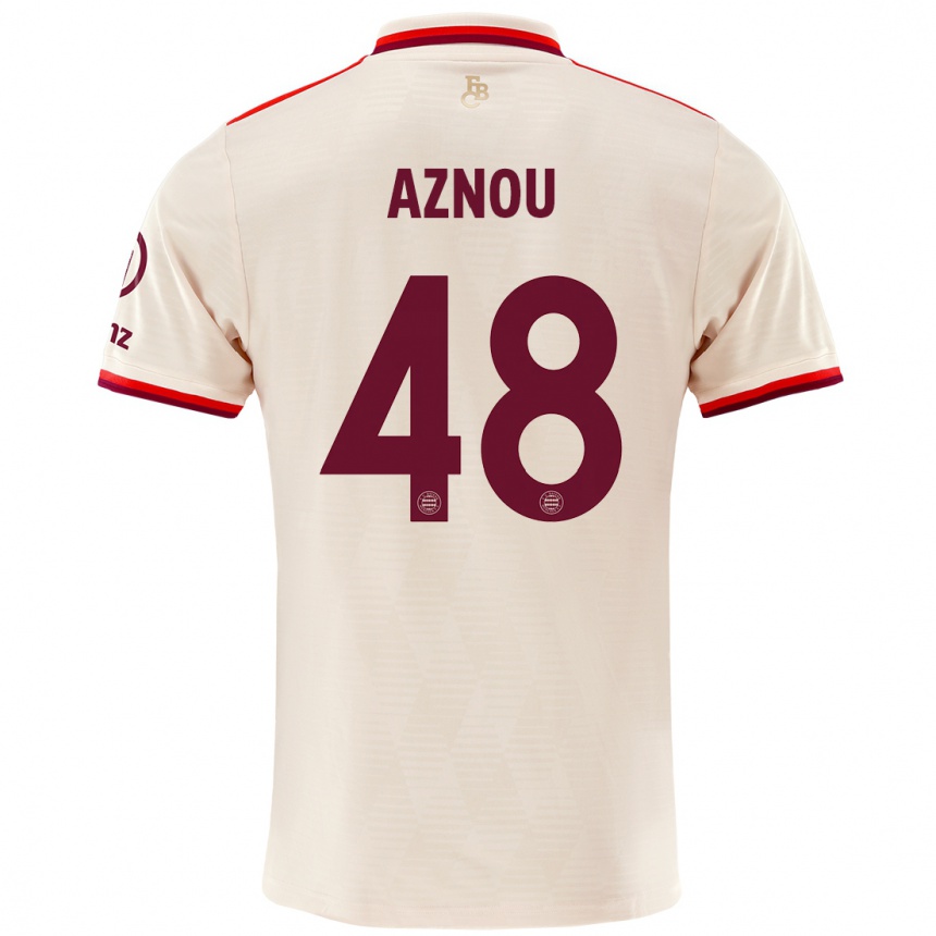 Kids Football Adam Aznou #48 Linen Third Jersey 2024/25 T-Shirt Canada