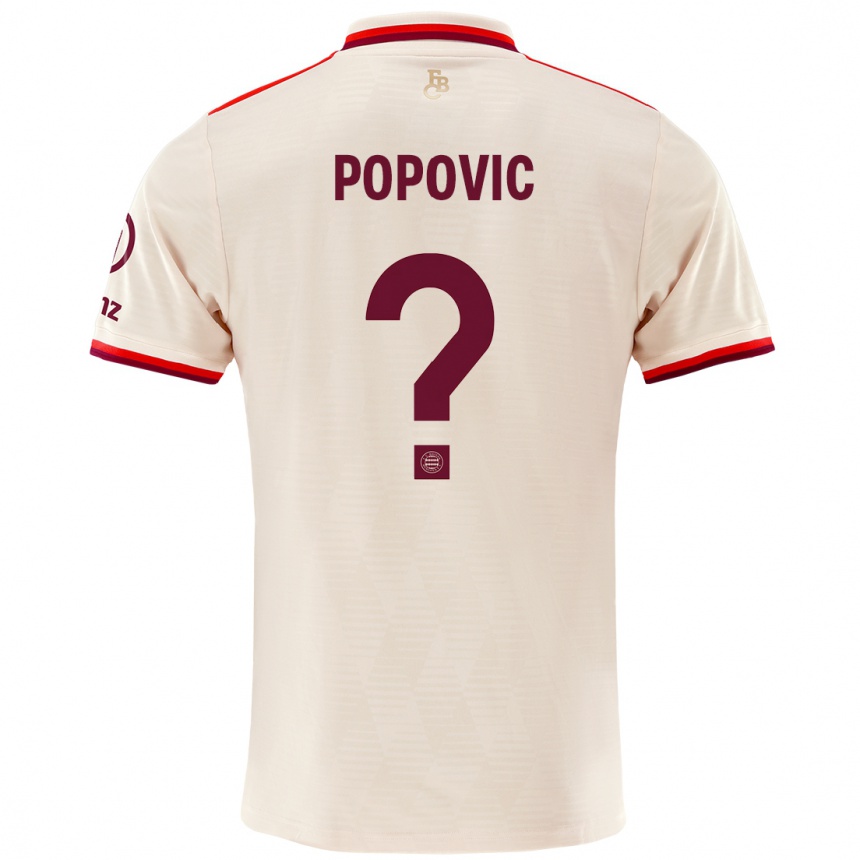 Kids Football Marko Popovic #0 Linen Third Jersey 2024/25 T-Shirt Canada