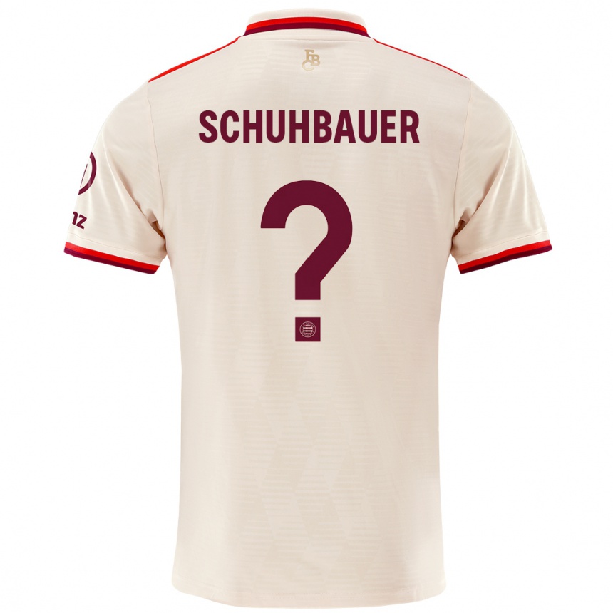 Kids Football Maximilian Schuhbauer #0 Linen Third Jersey 2024/25 T-Shirt Canada