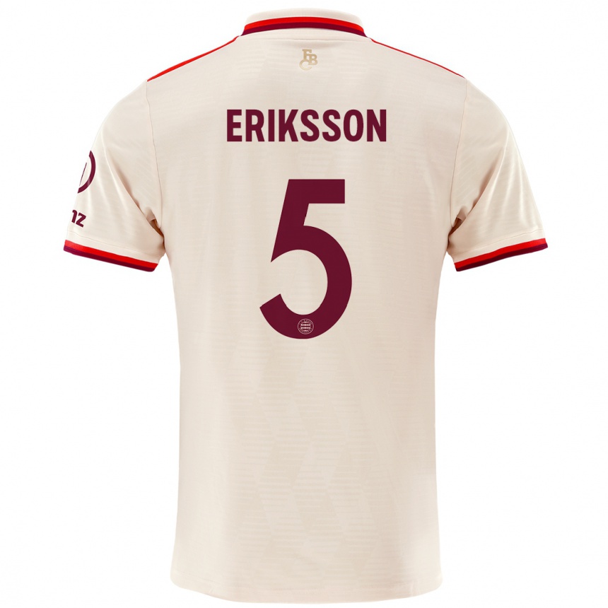 Kids Football Magdalena Eriksson #5 Linen Third Jersey 2024/25 T-Shirt Canada