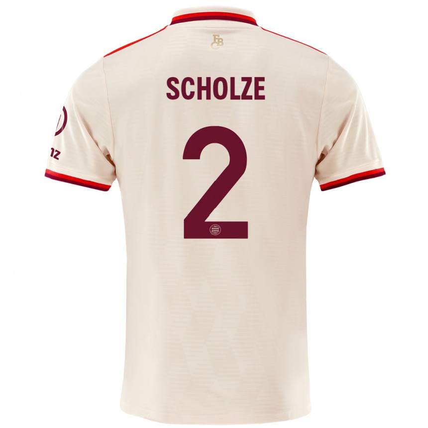 Kids Football Max Scholze #2 Linen Third Jersey 2024/25 T-Shirt Canada