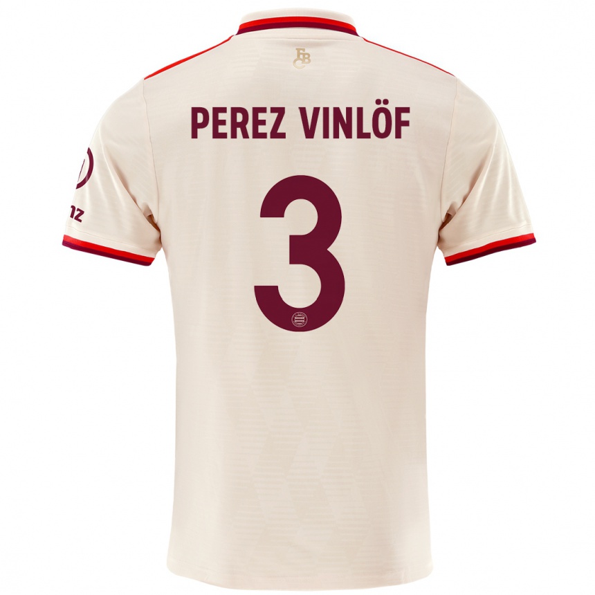 Kids Football Matteo Perez Vinlöf #3 Linen Third Jersey 2024/25 T-Shirt Canada