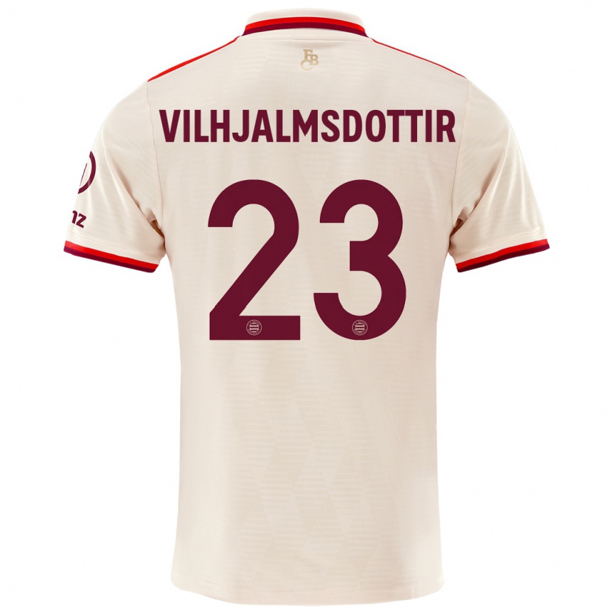 Kids Football Karolina Lea Vilhjalmsdottir #23 Linen Third Jersey 2024/25 T-Shirt Canada