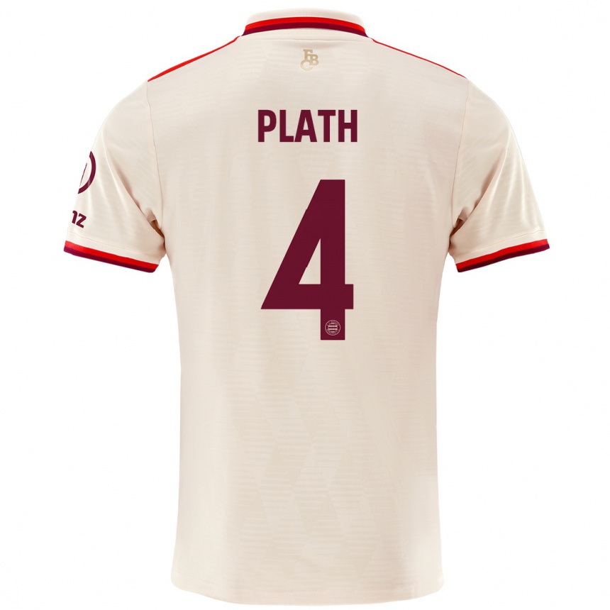 Kids Football Max Plath #4 Linen Third Jersey 2024/25 T-Shirt Canada