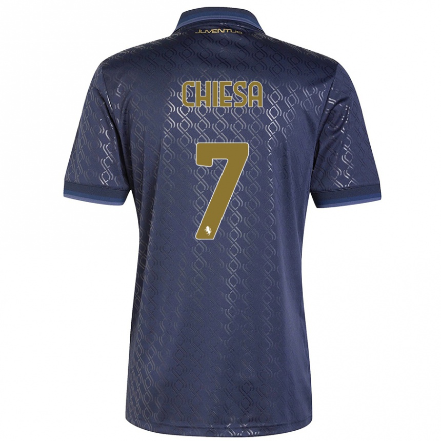 Kids Football Federico Chiesa #7 Navy Blue Third Jersey 2024/25 T-Shirt Canada