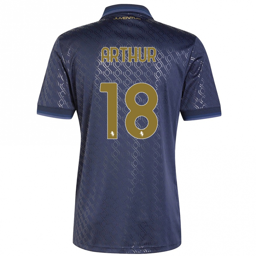 Kids Football Arthur Melo #18 Navy Blue Third Jersey 2024/25 T-Shirt Canada