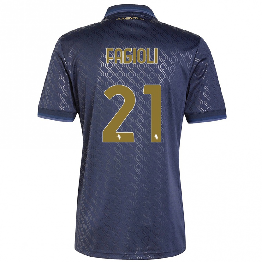 Enfant Football Maillot Nicolo Fagioli #21 Bleu Marine Troisieme 2024/25 Canada