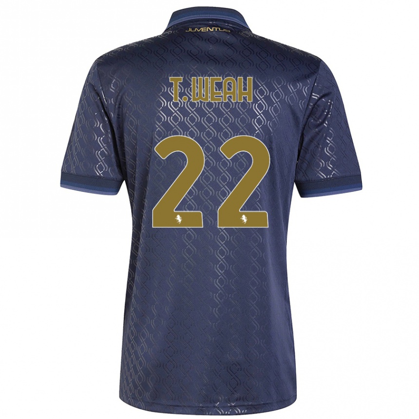 Kids Football Timothy Weah #22 Navy Blue Third Jersey 2024/25 T-Shirt Canada