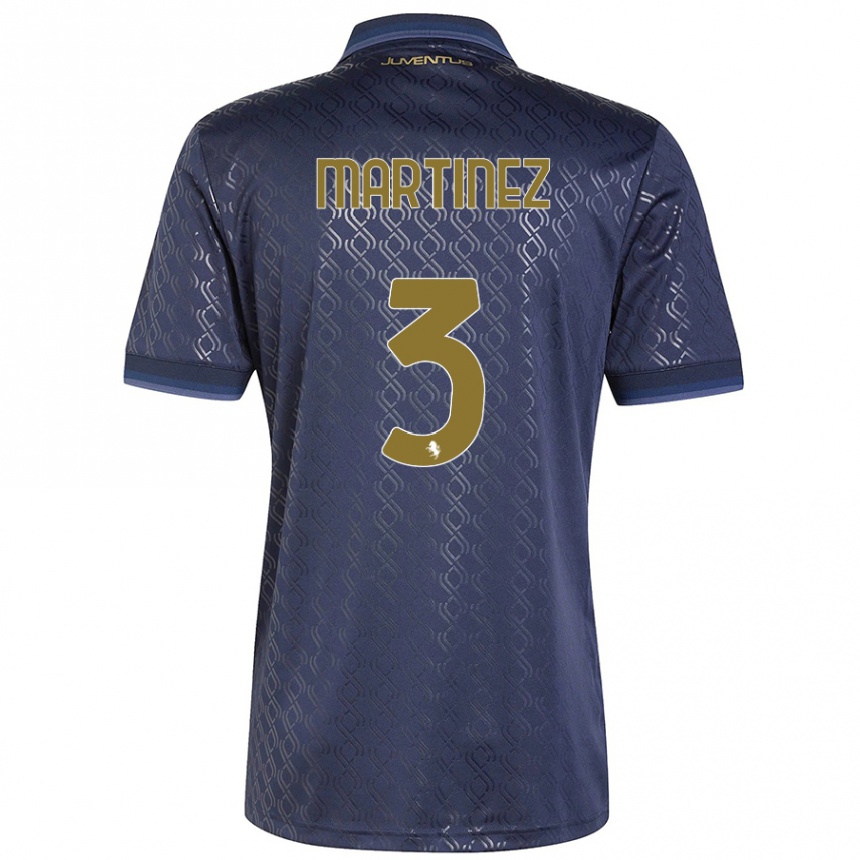 Kids Football Bruno Martinez #3 Navy Blue Third Jersey 2024/25 T-Shirt Canada