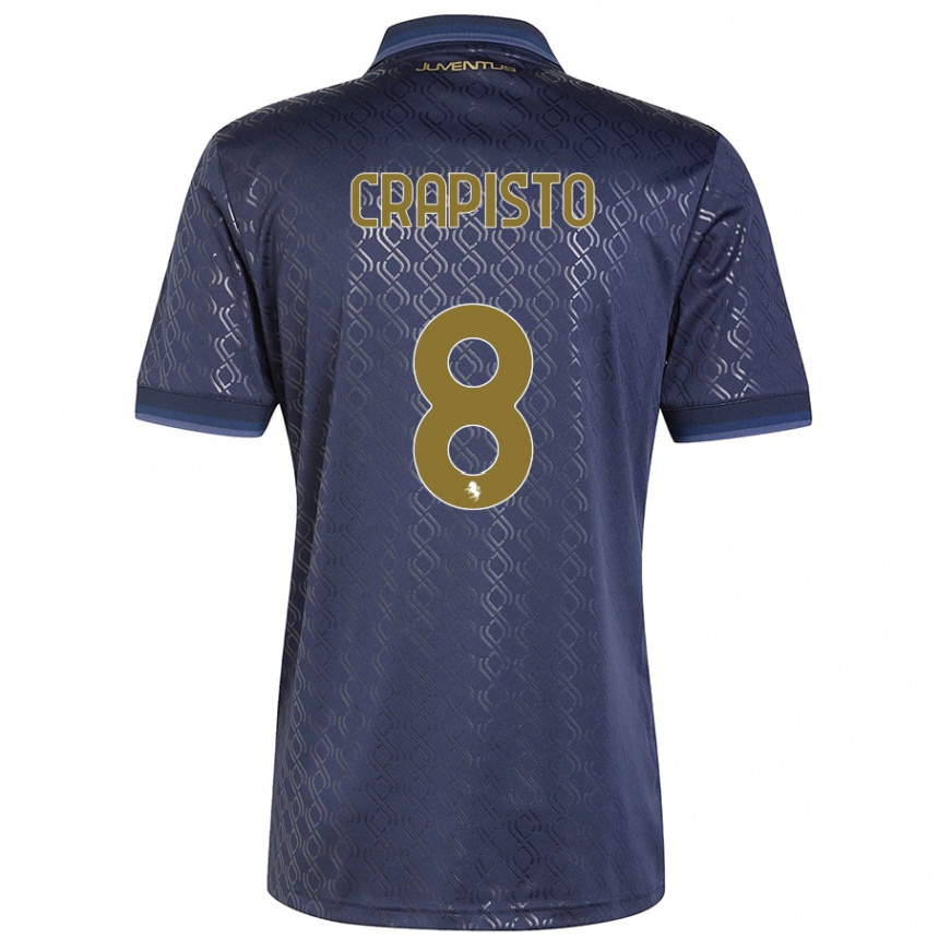 Kids Football Francesco Crapisto #8 Navy Blue Third Jersey 2024/25 T-Shirt Canada