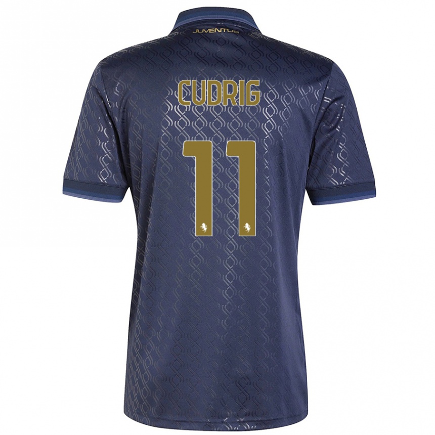 Kids Football Nicolò Cudrig #11 Navy Blue Third Jersey 2024/25 T-Shirt Canada