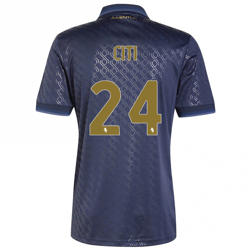 Kids Football Alessandro Citi #24 Navy Blue Third Jersey 2024/25 T-Shirt Canada