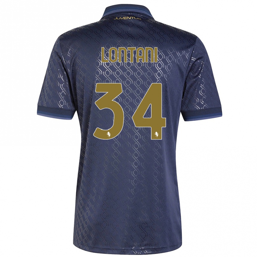 Kids Football Matteo Lontani #34 Navy Blue Third Jersey 2024/25 T-Shirt Canada