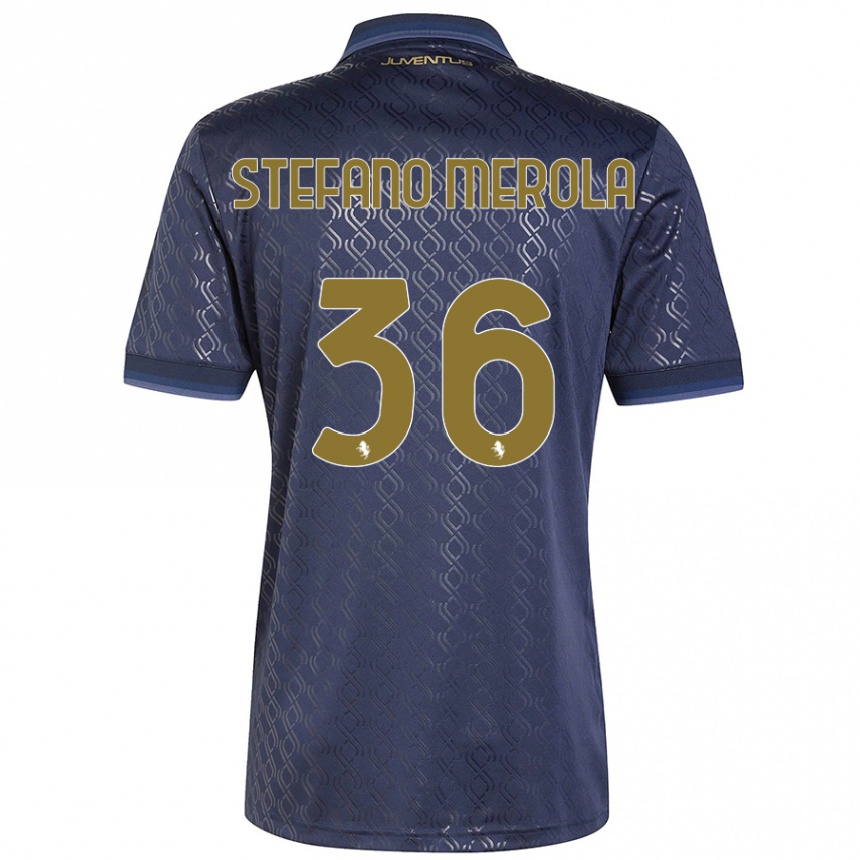 Kids Football Antonio Stefano Merola #36 Navy Blue Third Jersey 2024/25 T-Shirt Canada