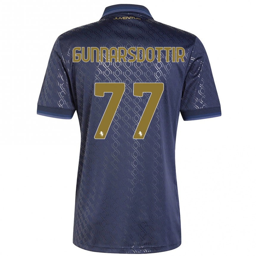 Kids Football Sara Bjork Gunnarsdottir #77 Navy Blue Third Jersey 2024/25 T-Shirt Canada