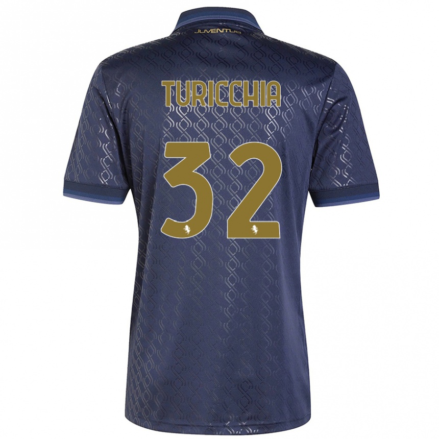 Kids Football Riccardo Turicchia #32 Navy Blue Third Jersey 2024/25 T-Shirt Canada