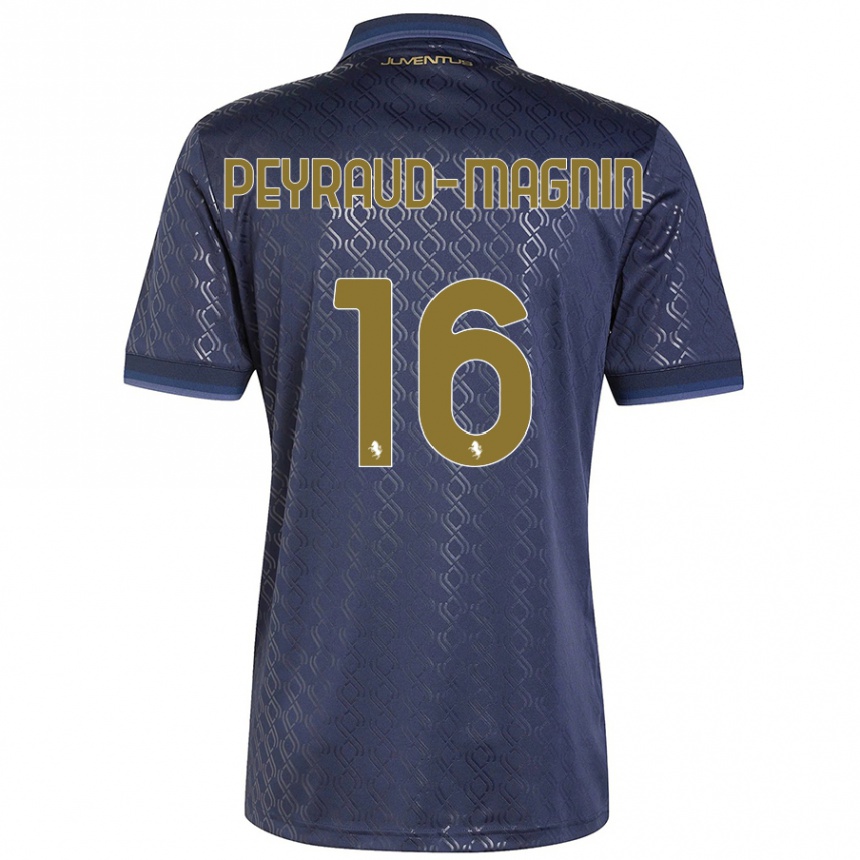 Kids Football Pauline Peyraud-Magnin #16 Navy Blue Third Jersey 2024/25 T-Shirt Canada