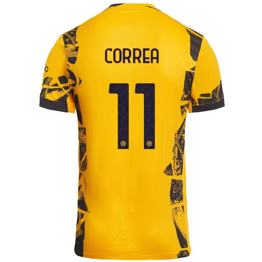 Enfant Football Maillot Joaquín Correa #11 Doré Noir Troisieme 2024/25 Canada