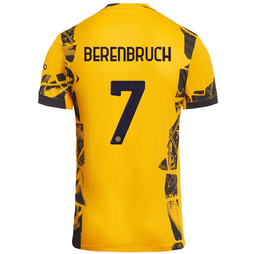 Kids Football Thomas Berenbruch #7 Gold Black Third Jersey 2024/25 T-Shirt Canada